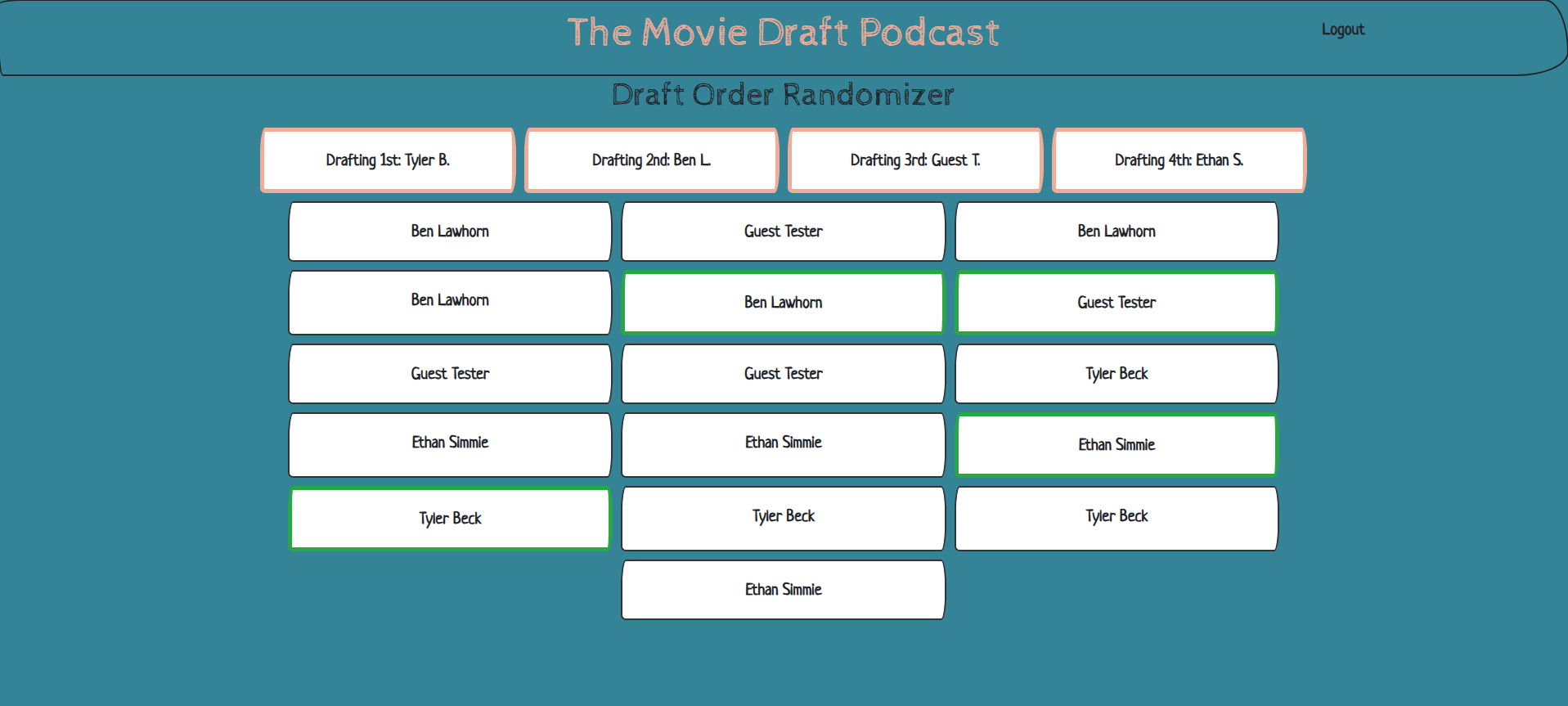 Screenshot of moviedraftmanager.azurewebsites.net